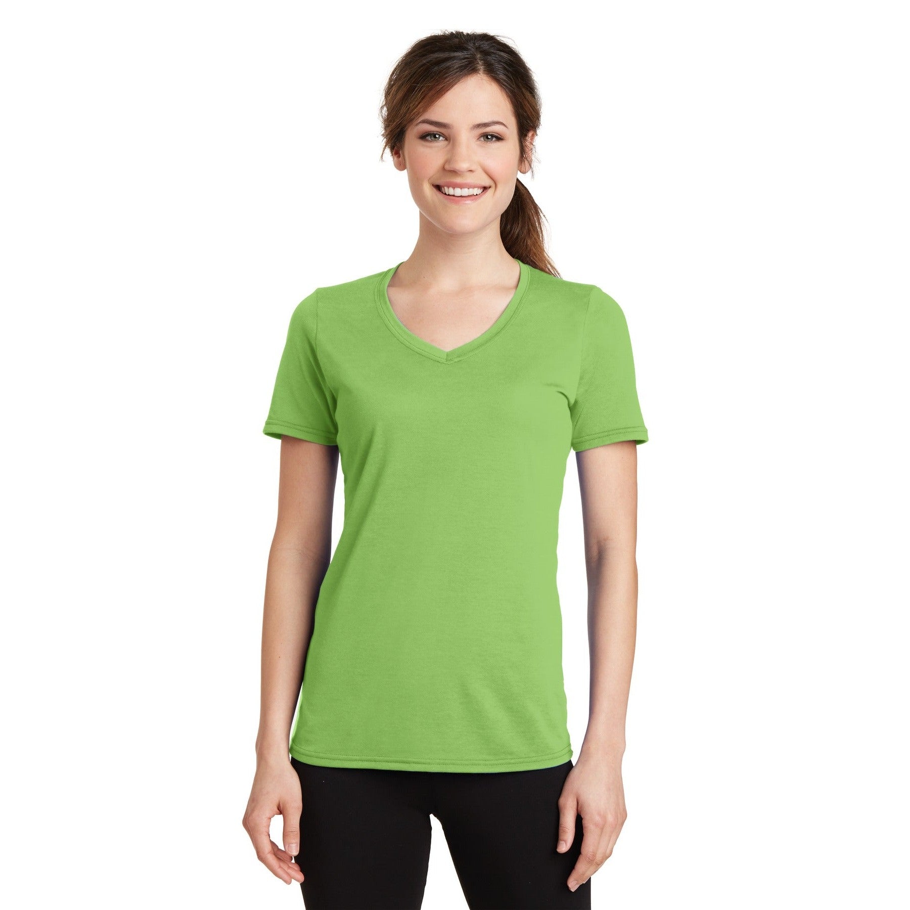 Port & Company-Port & Company® Women's Performance Blend V-Neck Tee. LPC381V-MedTech-7