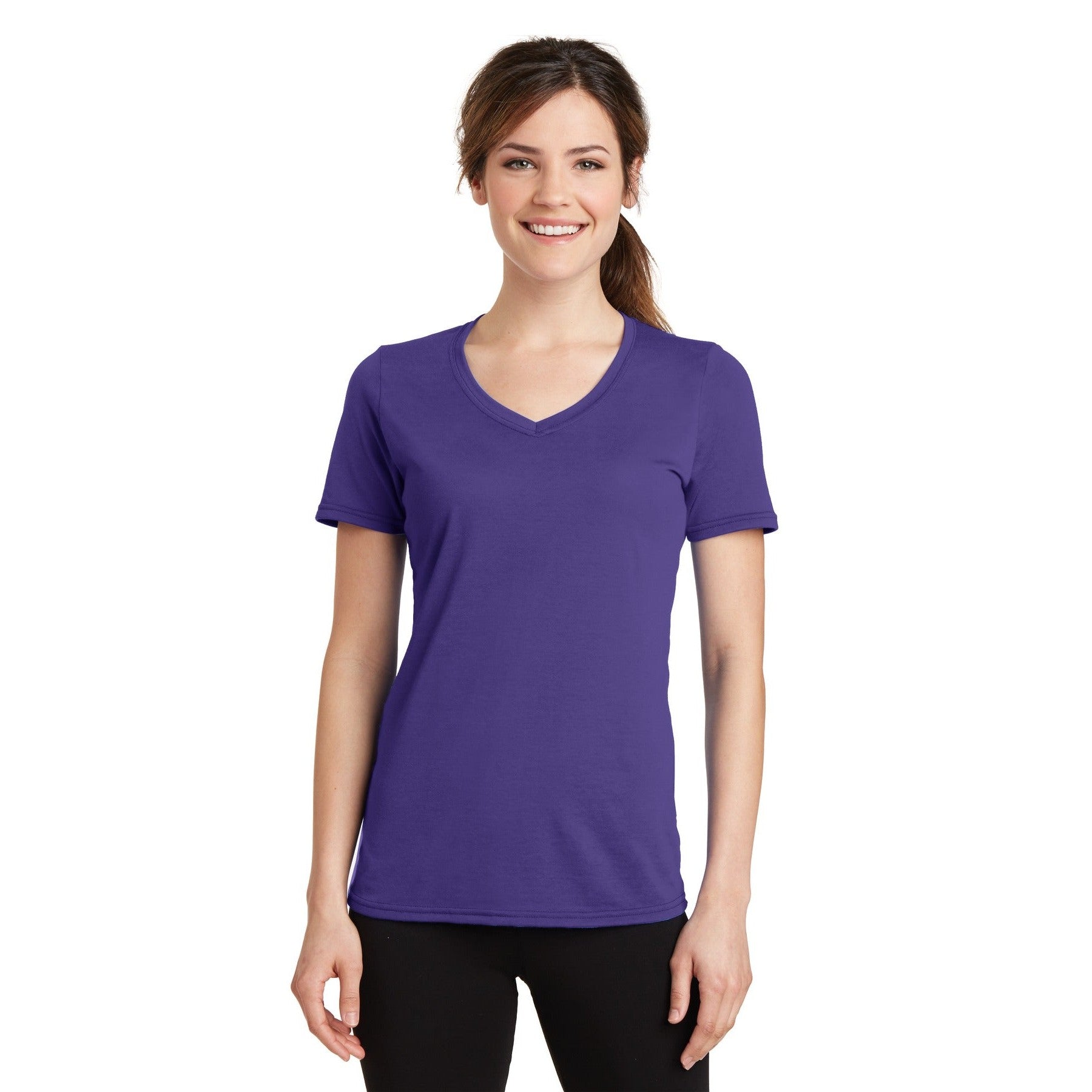 Port & Company-Port & Company® Women's Performance Blend V-Neck Tee. LPC381V-MedTech-9
