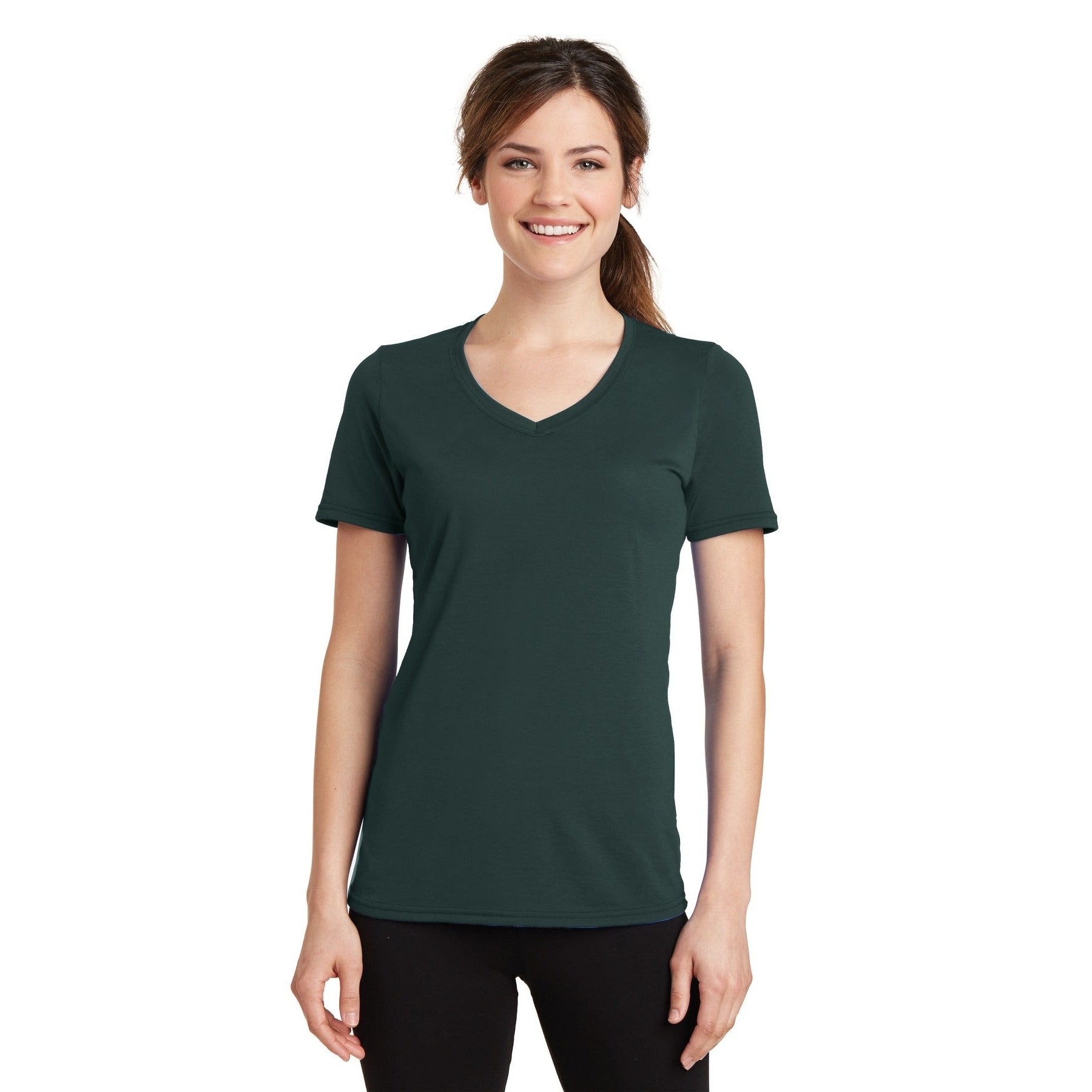 Port & Company-Port & Company® Women's Performance Blend V-Neck Tee. LPC381V-MedTech-4