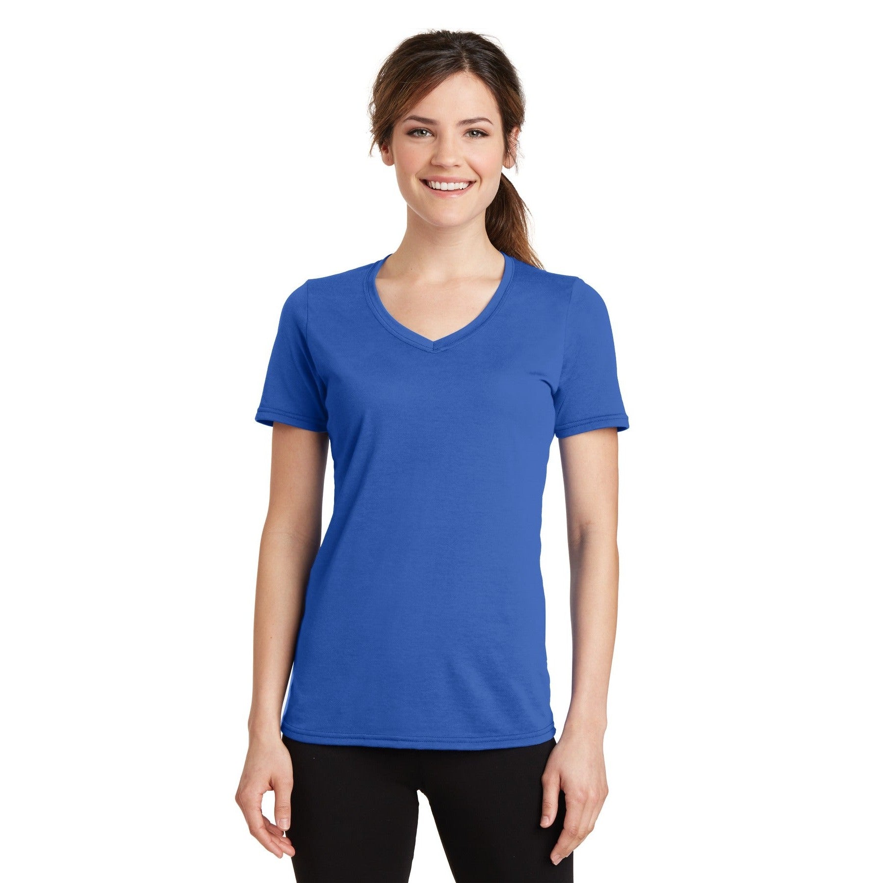 Port & Company-Port & Company® Women's Performance Blend V-Neck Tee. LPC381V-MedTech-11