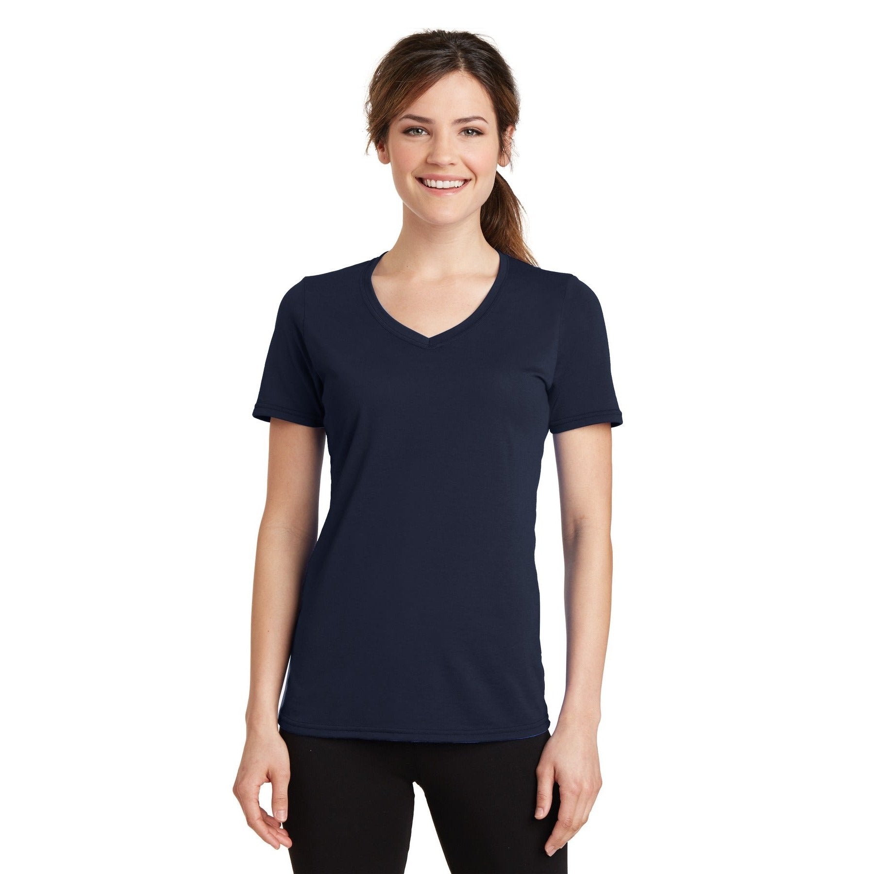 Port & Company-Port & Company® Women's Performance Blend V-Neck Tee. LPC381V-MedTech-5