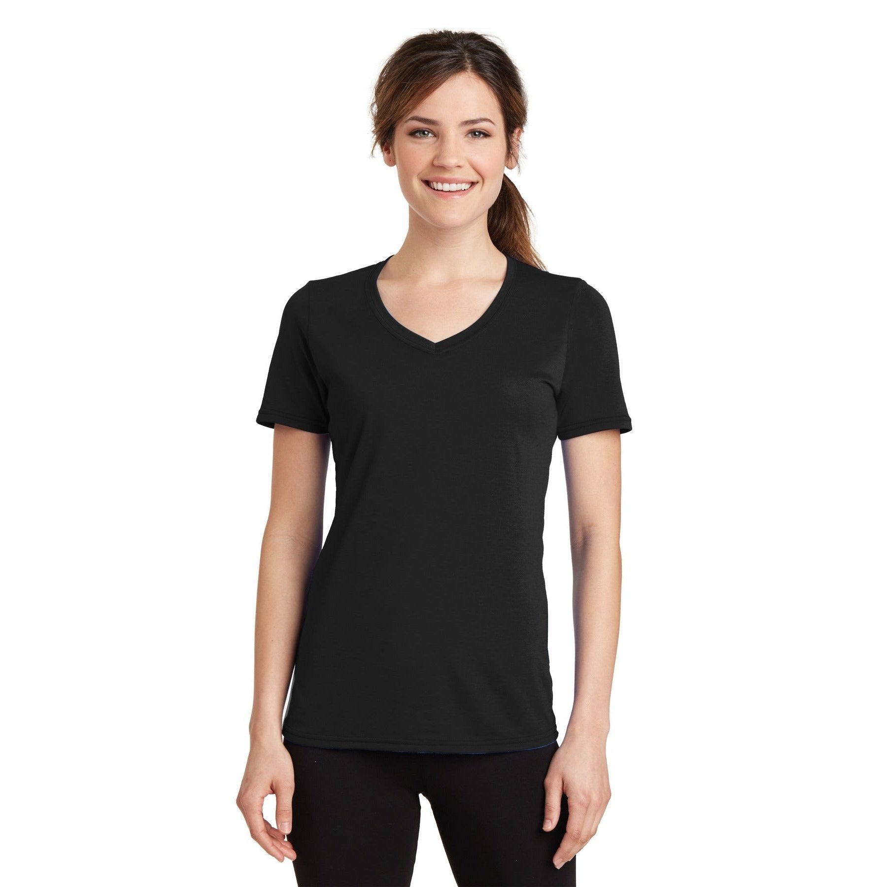 Port & Company-Port & Company® Women's Performance Blend V-Neck Tee. LPC381V-MedTech-6