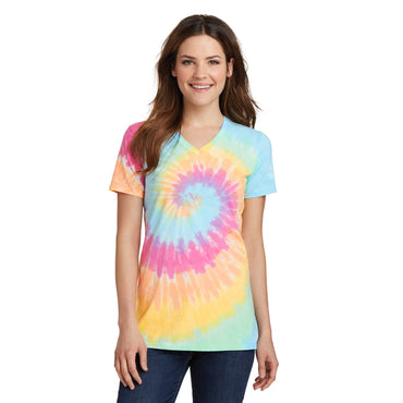 Port & Company-Port & Company® Women's Tie-Dye V-Neck Tee. LPC147V-MedTech-2