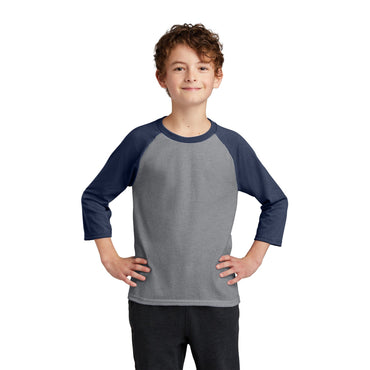 Port & Company-Port & Company® Youth Core Blend 3/4-Sleeve Raglan Tee. PC55YRS-MedTech-2