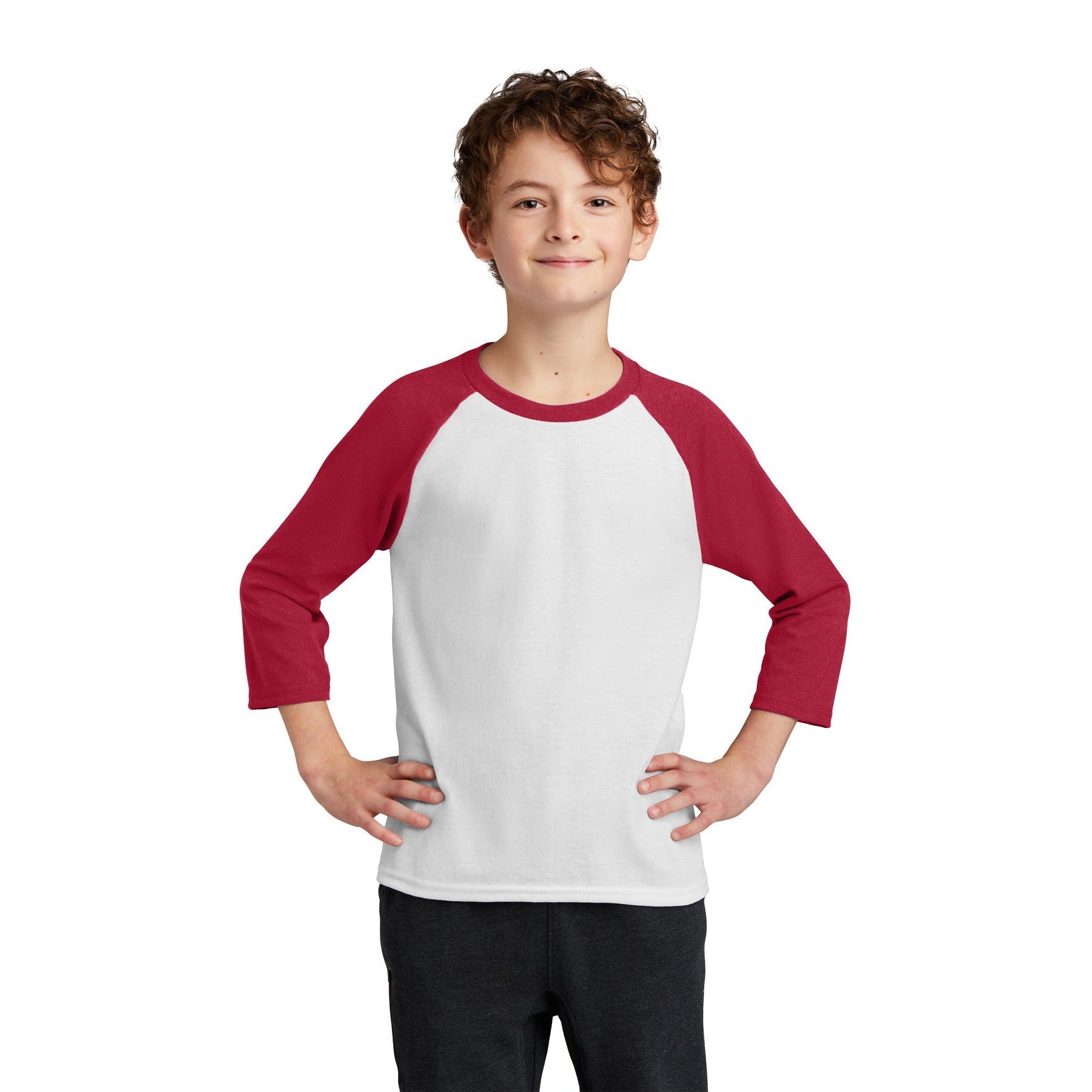 Port & Company-Port & Company® Youth Core Blend 3/4-Sleeve Raglan Tee. PC55YRS-MedTech-5
