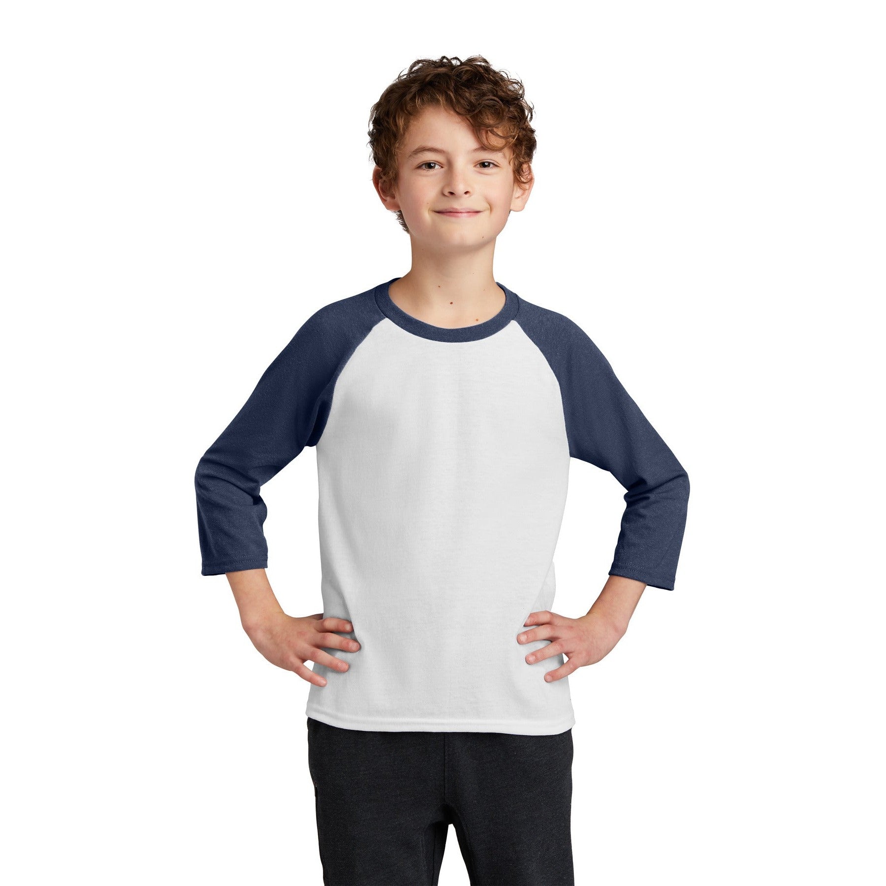 Port & Company-Port & Company® Youth Core Blend 3/4-Sleeve Raglan Tee. PC55YRS-MedTech-4