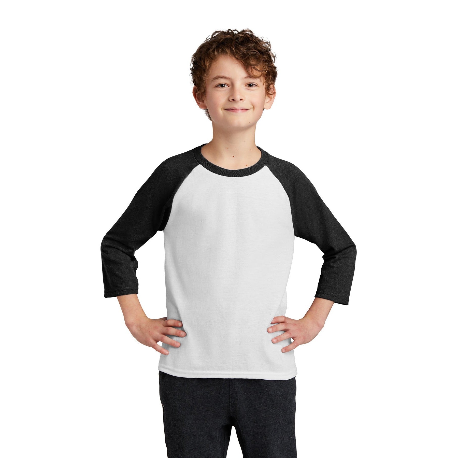 Port & Company-Port & Company® Youth Core Blend 3/4-Sleeve Raglan Tee. PC55YRS-MedTech-3