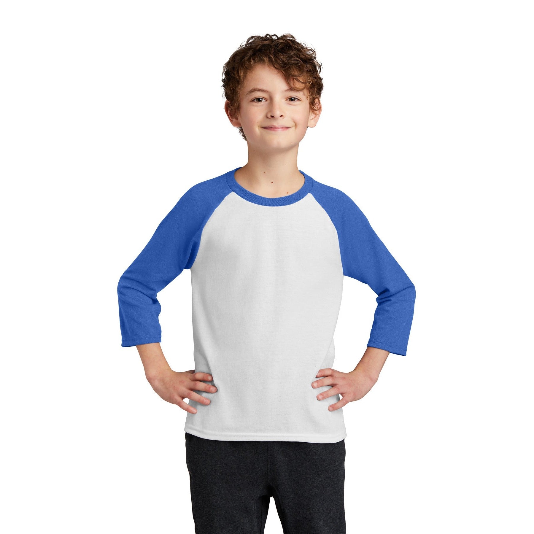 Port & Company-Port & Company® Youth Core Blend 3/4-Sleeve Raglan Tee. PC55YRS-MedTech-6