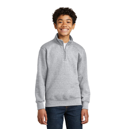 Port & Company-Port & Company® Youth Core Fleece 1/4-Zip Pullover Sweatshirt PC78YQ-MedTech-1