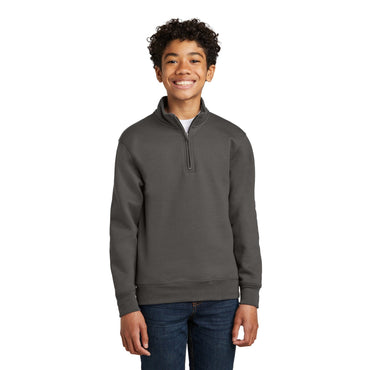 Port & Company-Port & Company® Youth Core Fleece 1/4-Zip Pullover Sweatshirt PC78YQ-MedTech-2