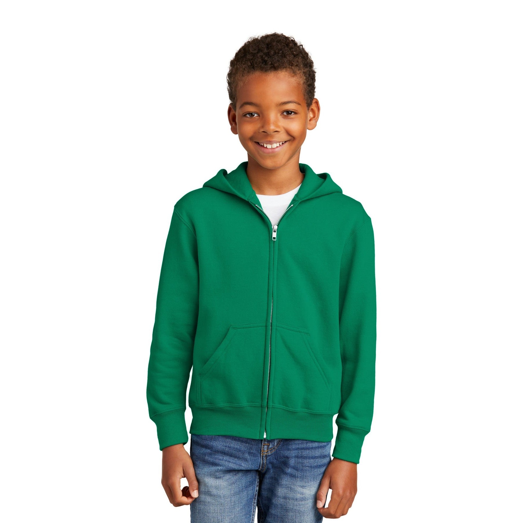 Port & Company-Port & Company® - Youth Core Fleece Full-Zip Hooded Sweatshirt. PC90YZH-MedTech-8