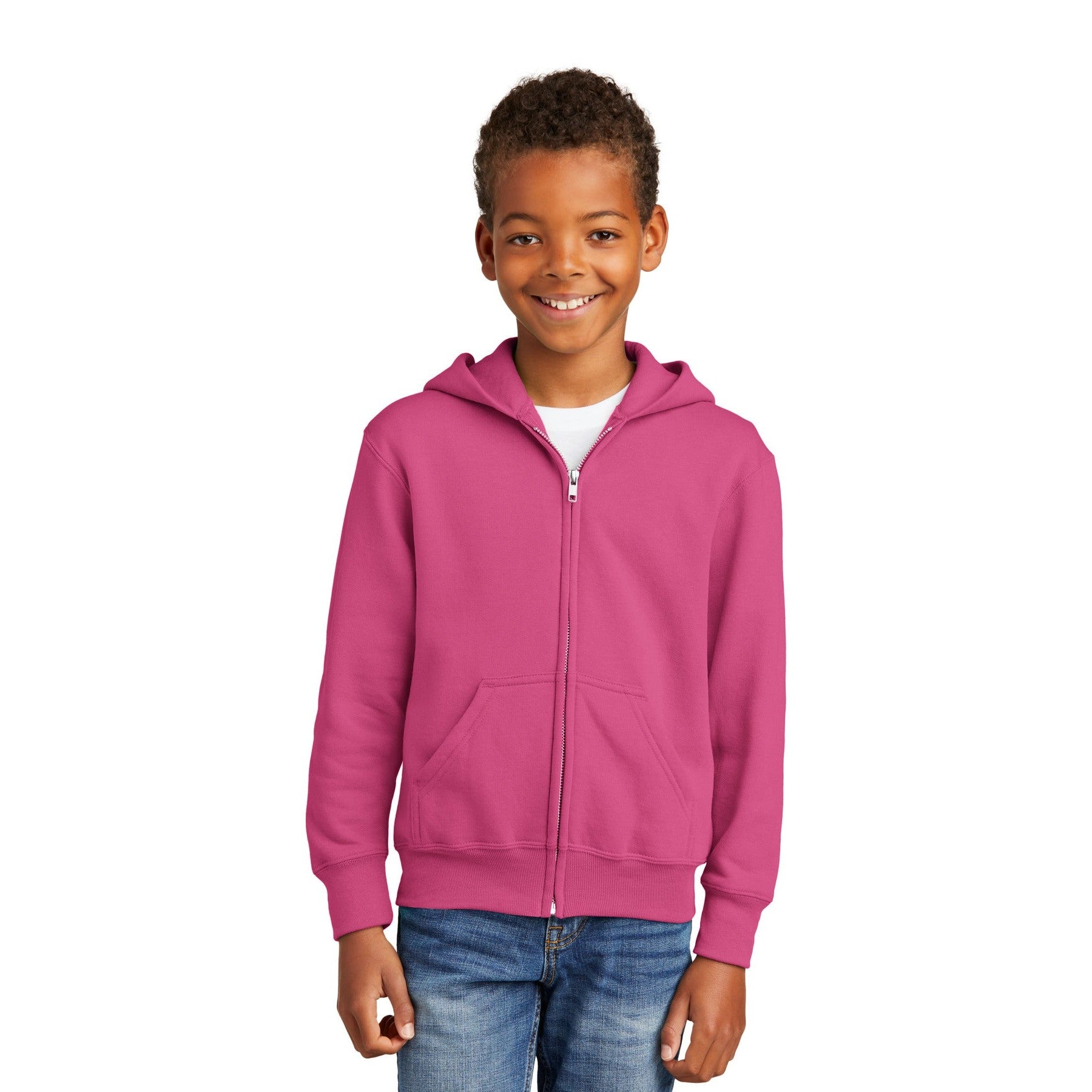 Port & Company-Port & Company® - Youth Core Fleece Full-Zip Hooded Sweatshirt. PC90YZH-MedTech-16