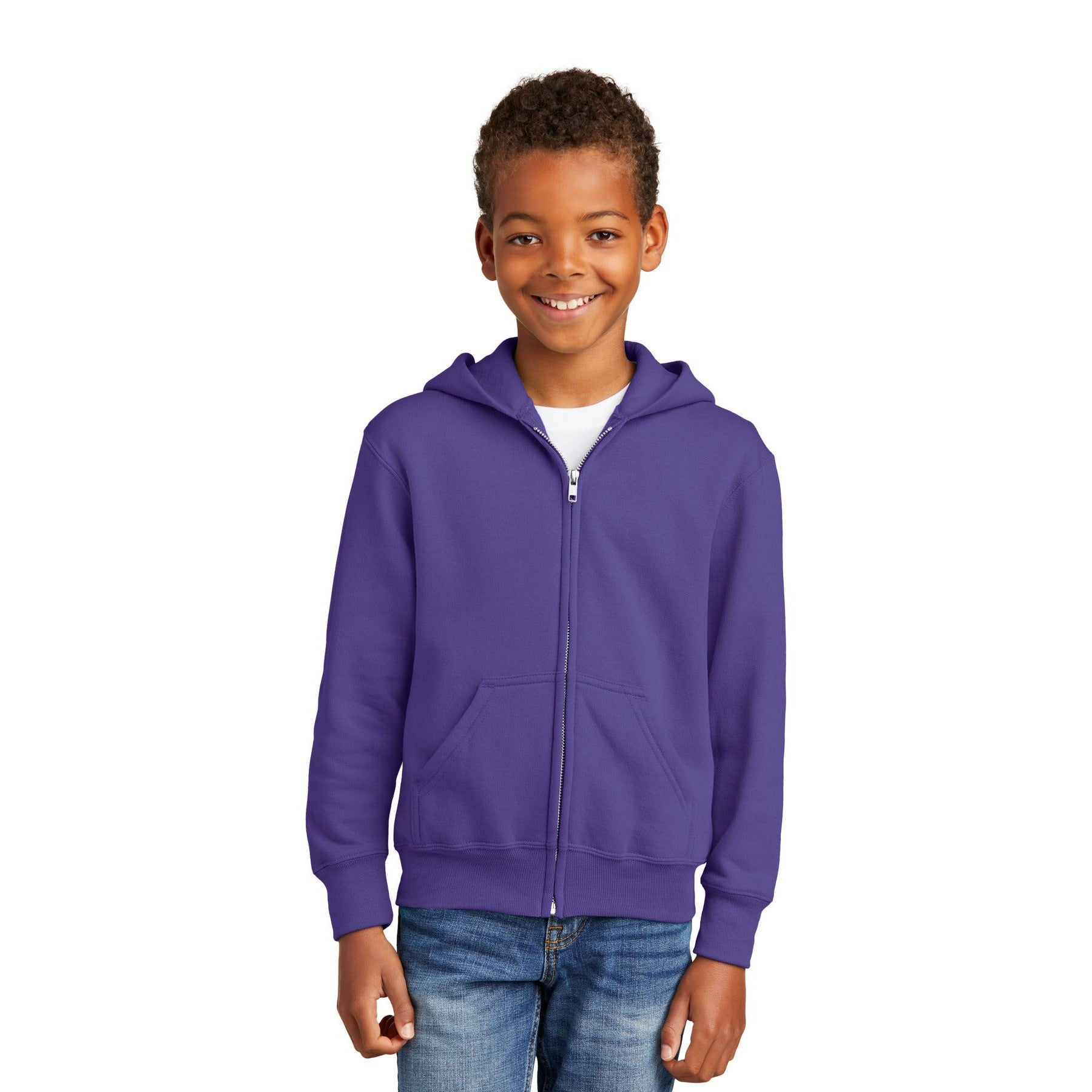 Port & Company-Port & Company® - Youth Core Fleece Full-Zip Hooded Sweatshirt. PC90YZH-MedTech-13