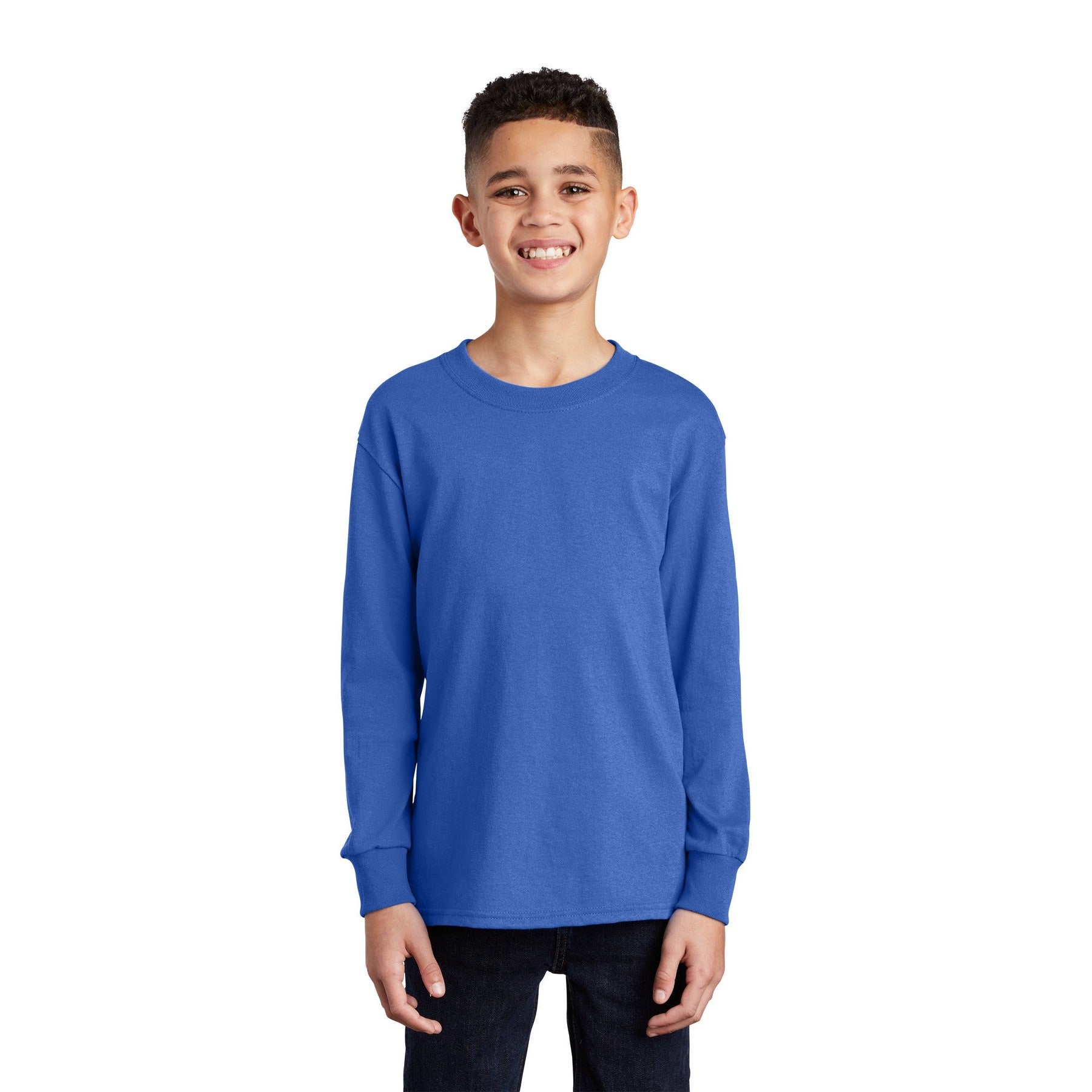 Port & Company-Port & Company® Youth Long Sleeve Core Cotton Tee. PC54YLS-MedTech-15