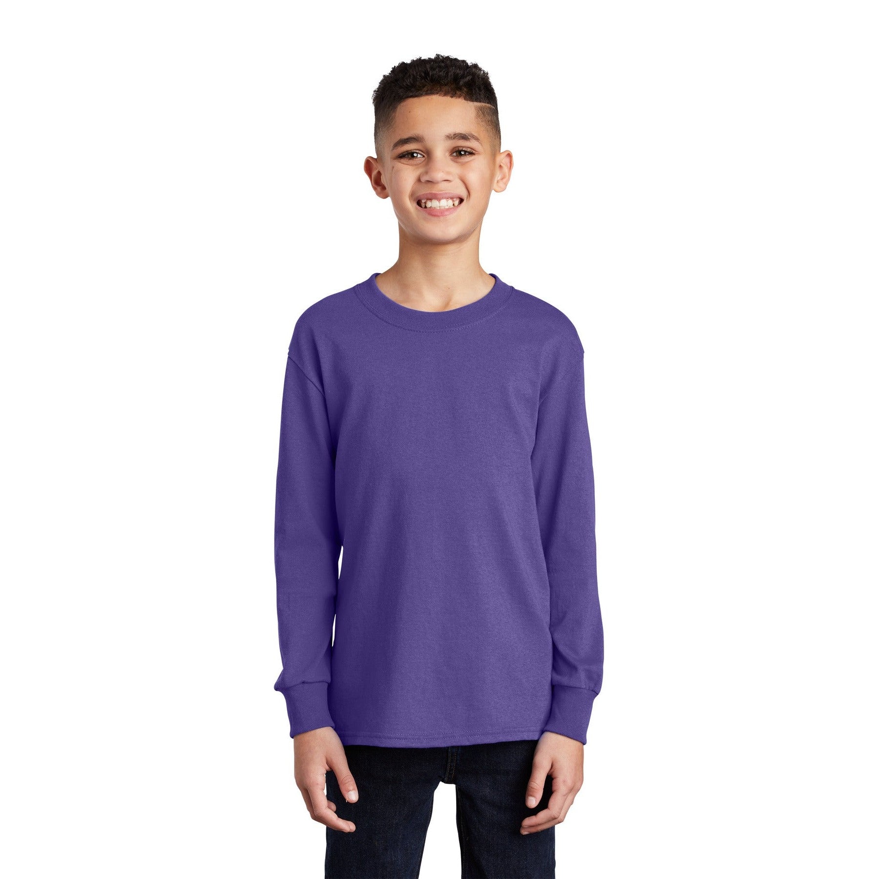 Port & Company-Port & Company® Youth Long Sleeve Core Cotton Tee. PC54YLS-MedTech-13