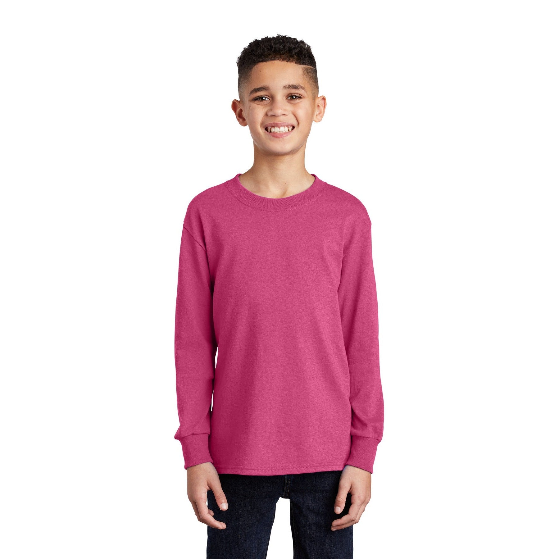 Port & Company-Port & Company® Youth Long Sleeve Core Cotton Tee. PC54YLS-MedTech-16