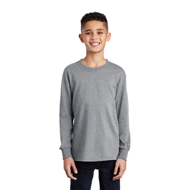 Port & Company-Port & Company® Youth Long Sleeve Core Cotton Tee. PC54YLS-MedTech-2