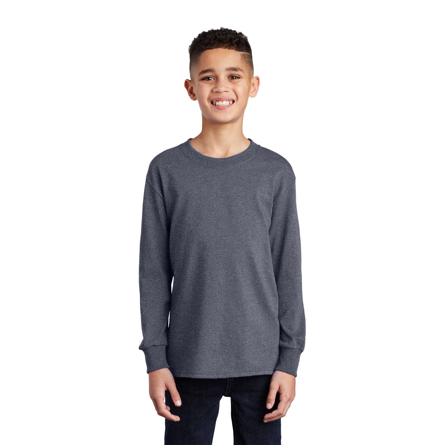 Port & Company-Port & Company® Youth Long Sleeve Core Cotton Tee. PC54YLS-MedTech-7