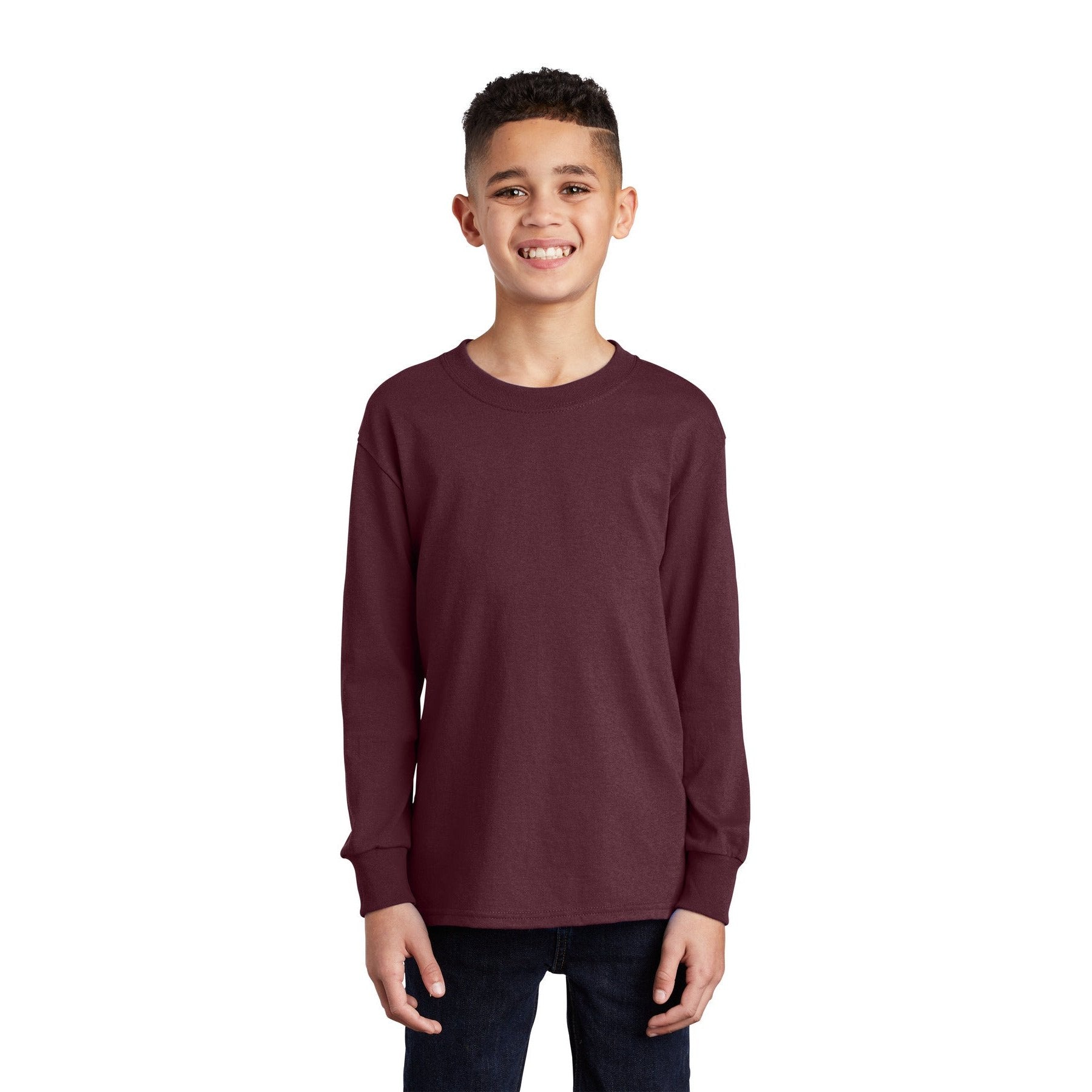 Port & Company-Port & Company® Youth Long Sleeve Core Cotton Tee. PC54YLS-MedTech-3