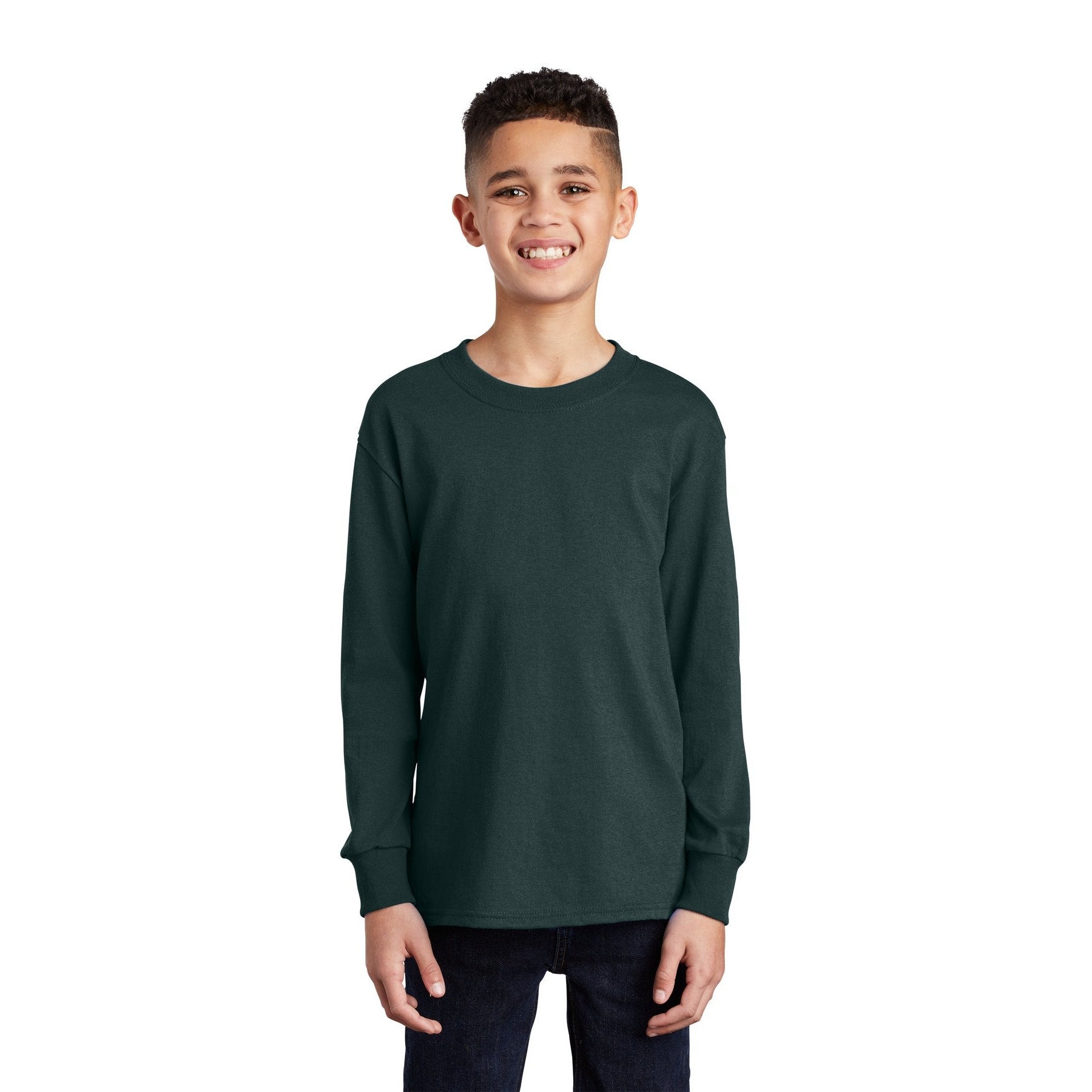 Port & Company-Port & Company® Youth Long Sleeve Core Cotton Tee. PC54YLS-MedTech-5