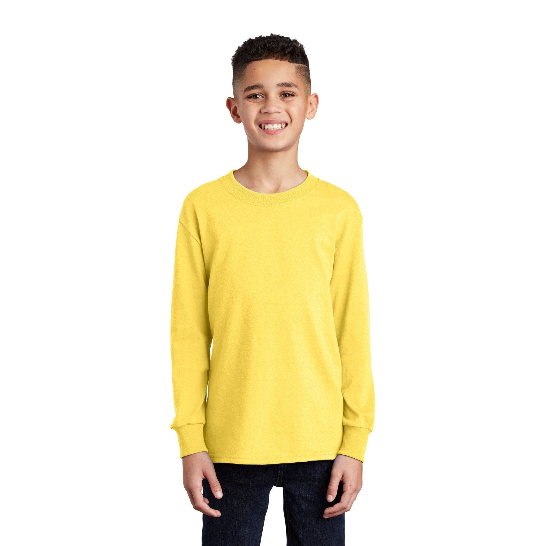 Port & Company-Port & Company® Youth Long Sleeve Core Cotton Tee. PC54YLS-MedTech-18