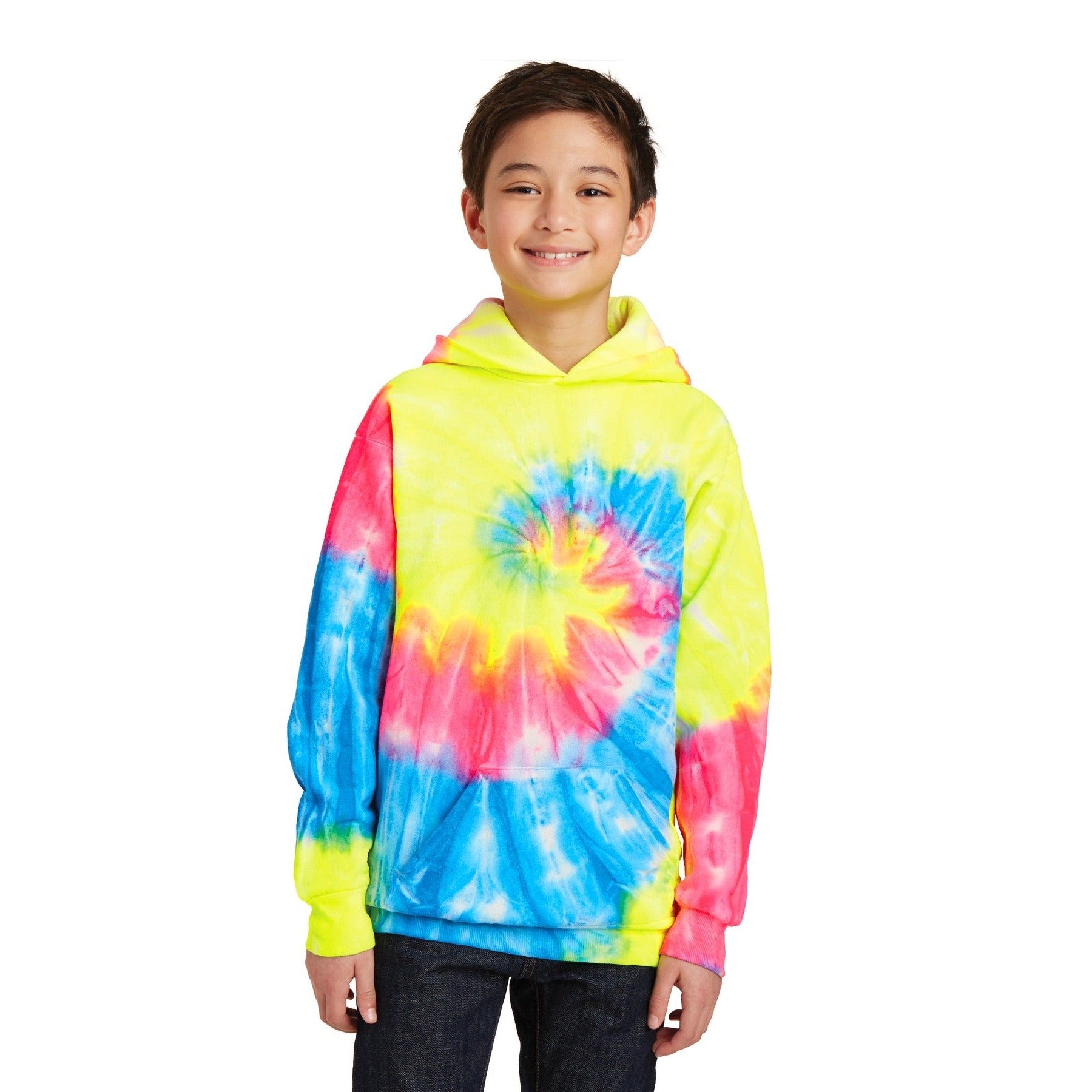 Port & Company-Port & Company® Youth Tie-Dye Pullover Hooded Sweatshirt. PC146Y-MedTech-4