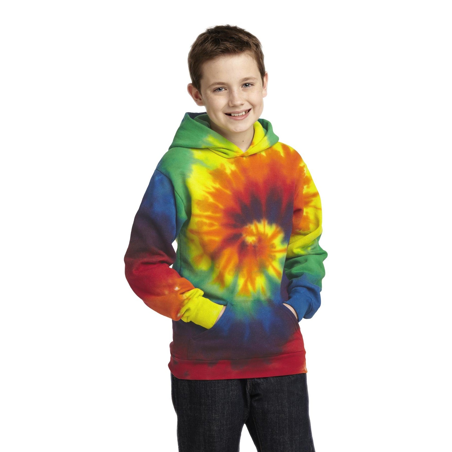 Port & Company-Port & Company® Youth Tie-Dye Pullover Hooded Sweatshirt. PC146Y-MedTech-7