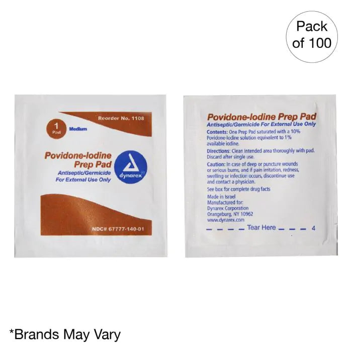 Kemp USA-Povidone Iodine Prep Pad, Medium Case of 1000-MedTech-1