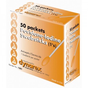 Dynarex-Povidone Iodine Swabsticks 1's, 10/Case-MedTech-1