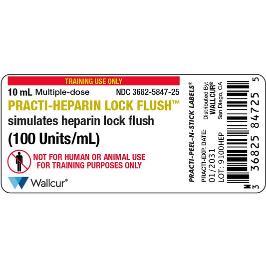 Wallcur-Practi-Heparin Lock Flush Label-MedTech-1