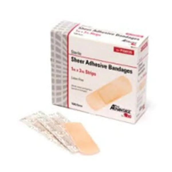 NDC-Pro-Advantage Strip Bandage Sheer 1x3" Tan Sterile 100/Bx-MedTech-2