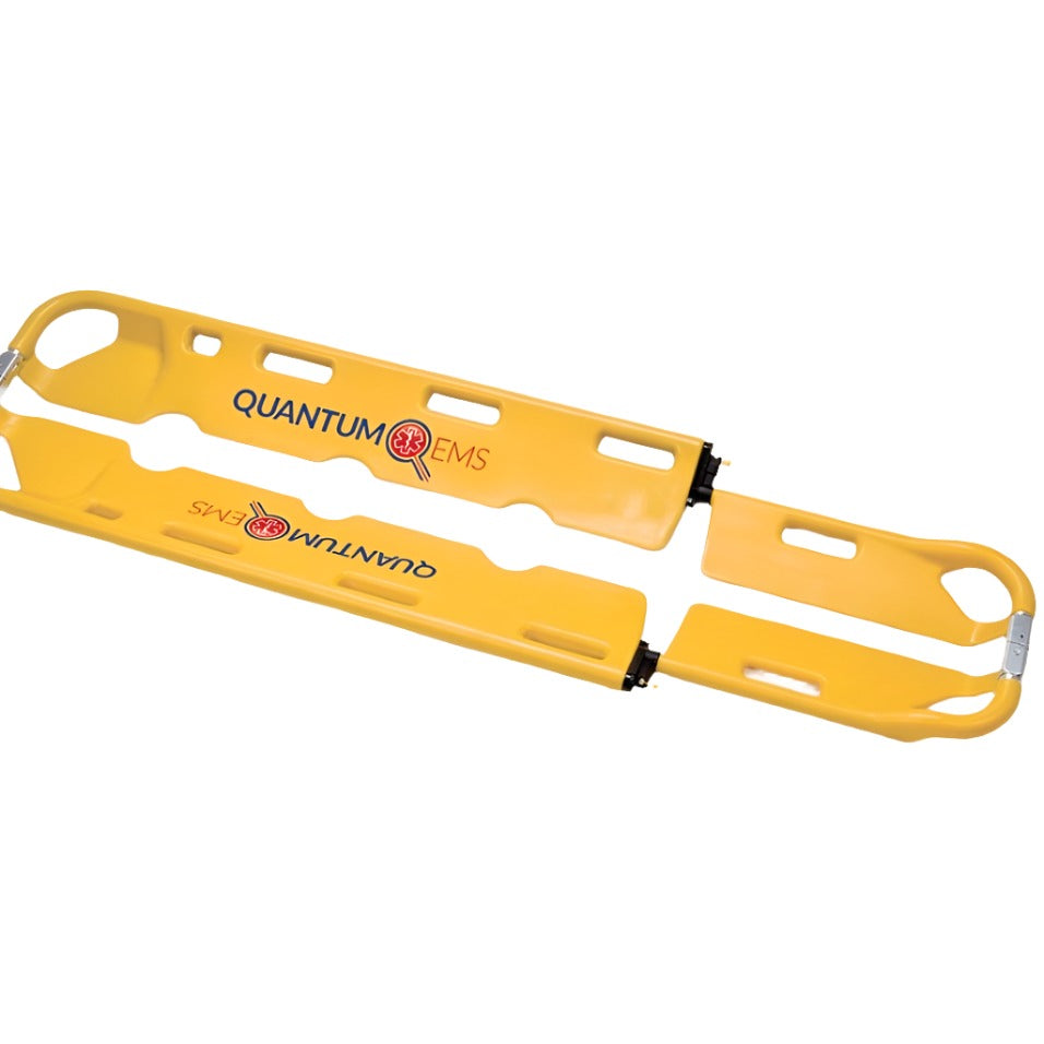 Quantum EMS-Quantum EMS Scoop Stretcher with Restraints, Plastic, Yellow-MedTech-1