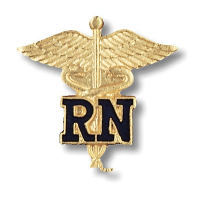 Prestige Medical-Registered Nurse/Caduceus Emblem Pin-MedTech-1
