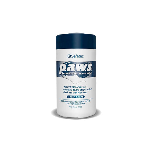 Safetec Of America-Safetec PAWS Antimicrobial Hand Wipes, 50ct Tub-MedTech-1