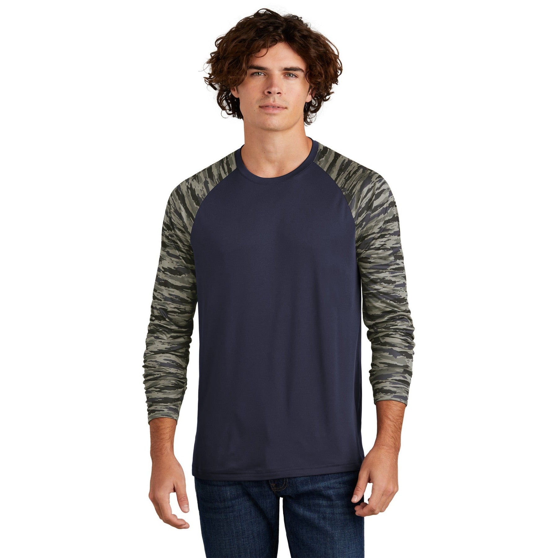 Sport-Tek-Sport-Tek® Drift Camo Colorblock Long Sleeve Tee ST376LS-MedTech-5