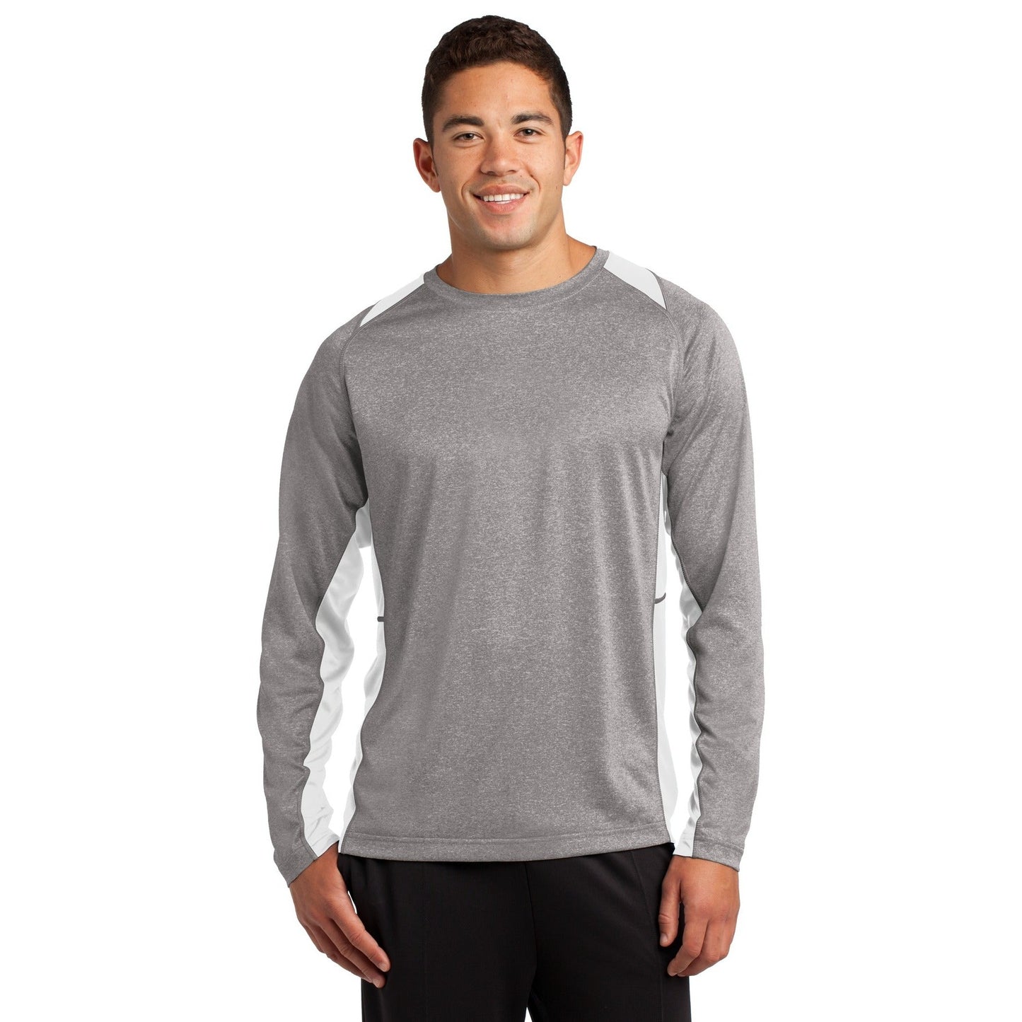 Sport-Tek-Sport-Tek® Long Sleeve Heather Colorblock Contender™ Tee. ST361LS-MedTech-10