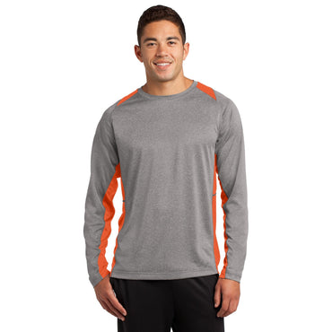Sport-Tek-Sport-Tek® Long Sleeve Heather Colorblock Contender™ Tee. ST361LS-MedTech-2