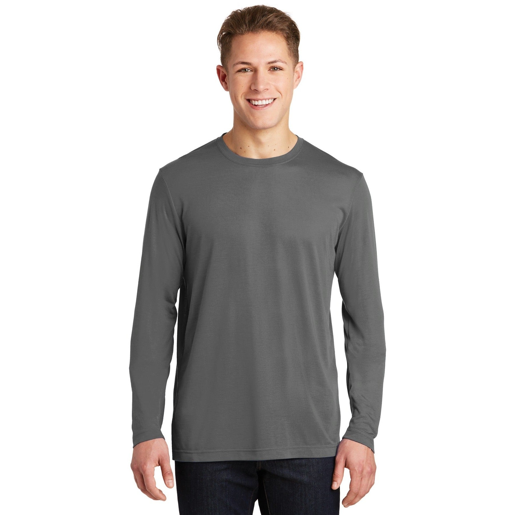 Sport-Tek-Sport-Tek® Long Sleeve PosiCharge® Competitor™ Cotton Touch™ Tee. ST450LS-MedTech-2