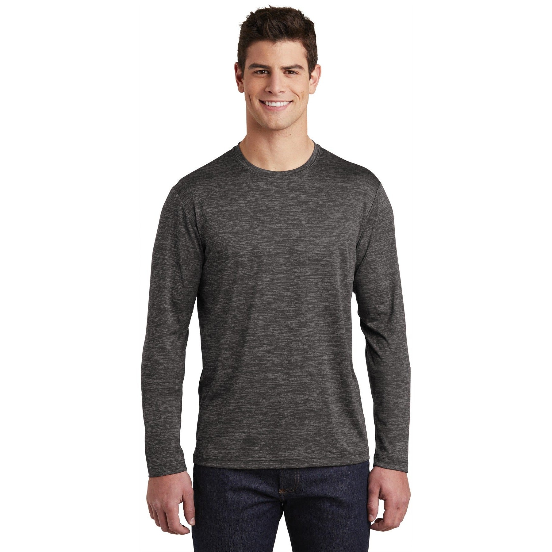 Sport-Tek-Sport-Tek ® PosiCharge ® Long Sleeve Electric Heather Tee. ST390LS-MedTech-3