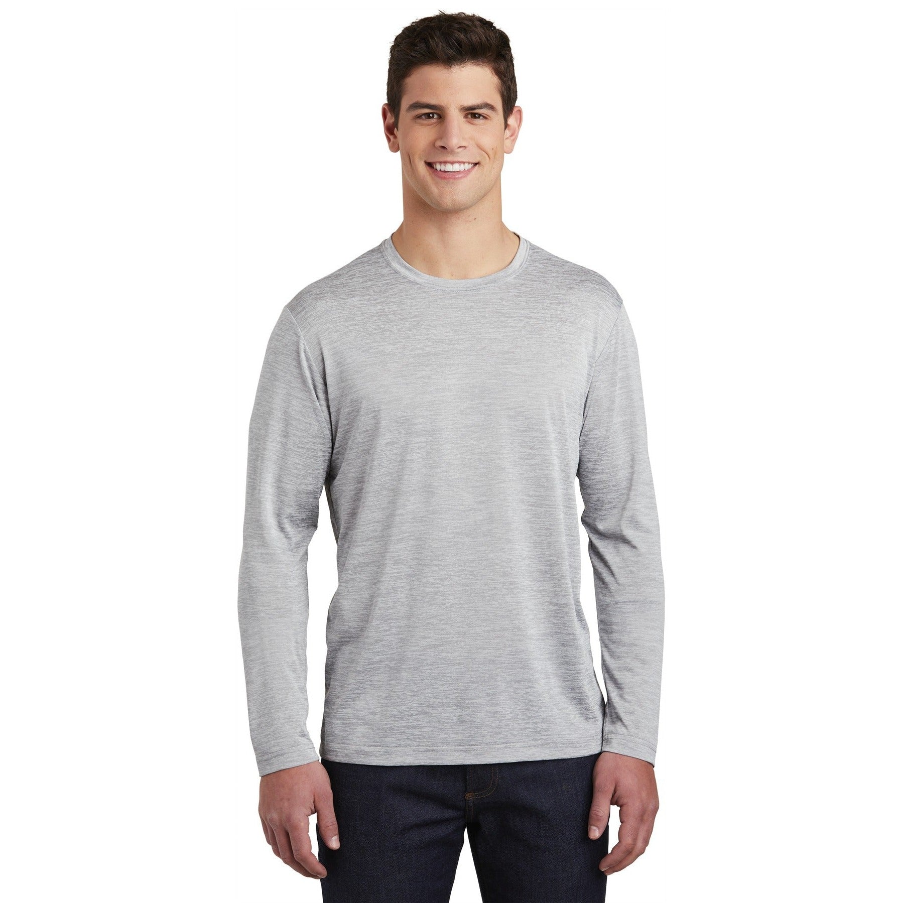 Sport-Tek-Sport-Tek ® PosiCharge ® Long Sleeve Electric Heather Tee. ST390LS-MedTech-4