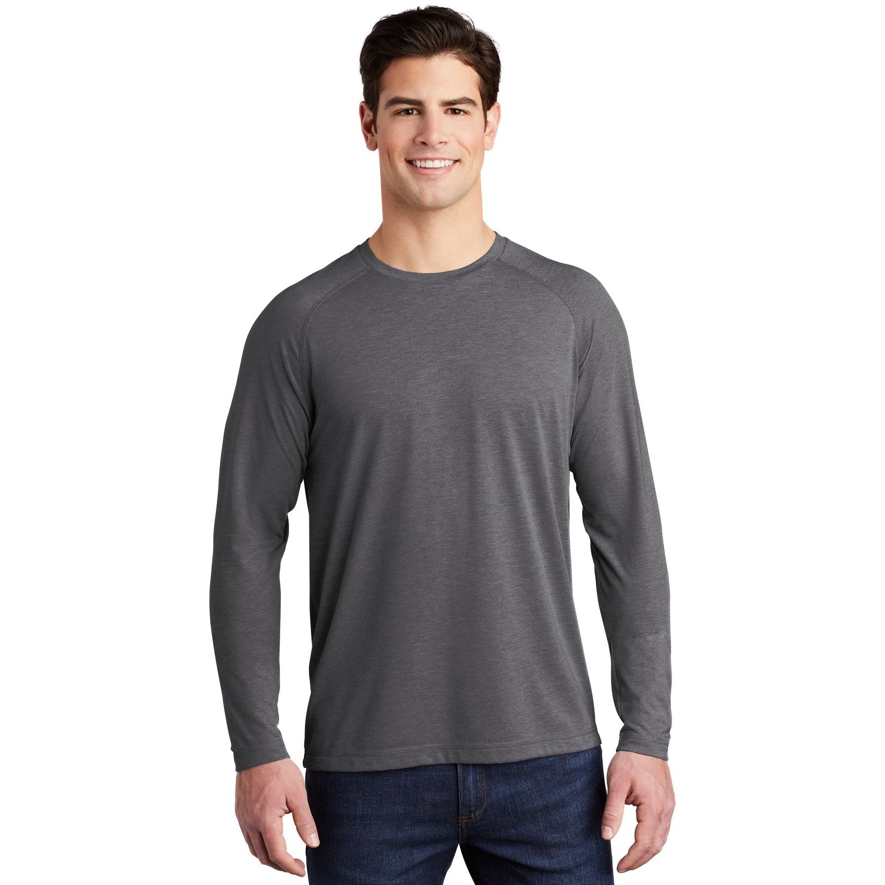 Sport-Tek-Sport-Tek ® PosiCharge ® Long Sleeve Tri-Blend Wicking Raglan Tee ST400LS-MedTech-4