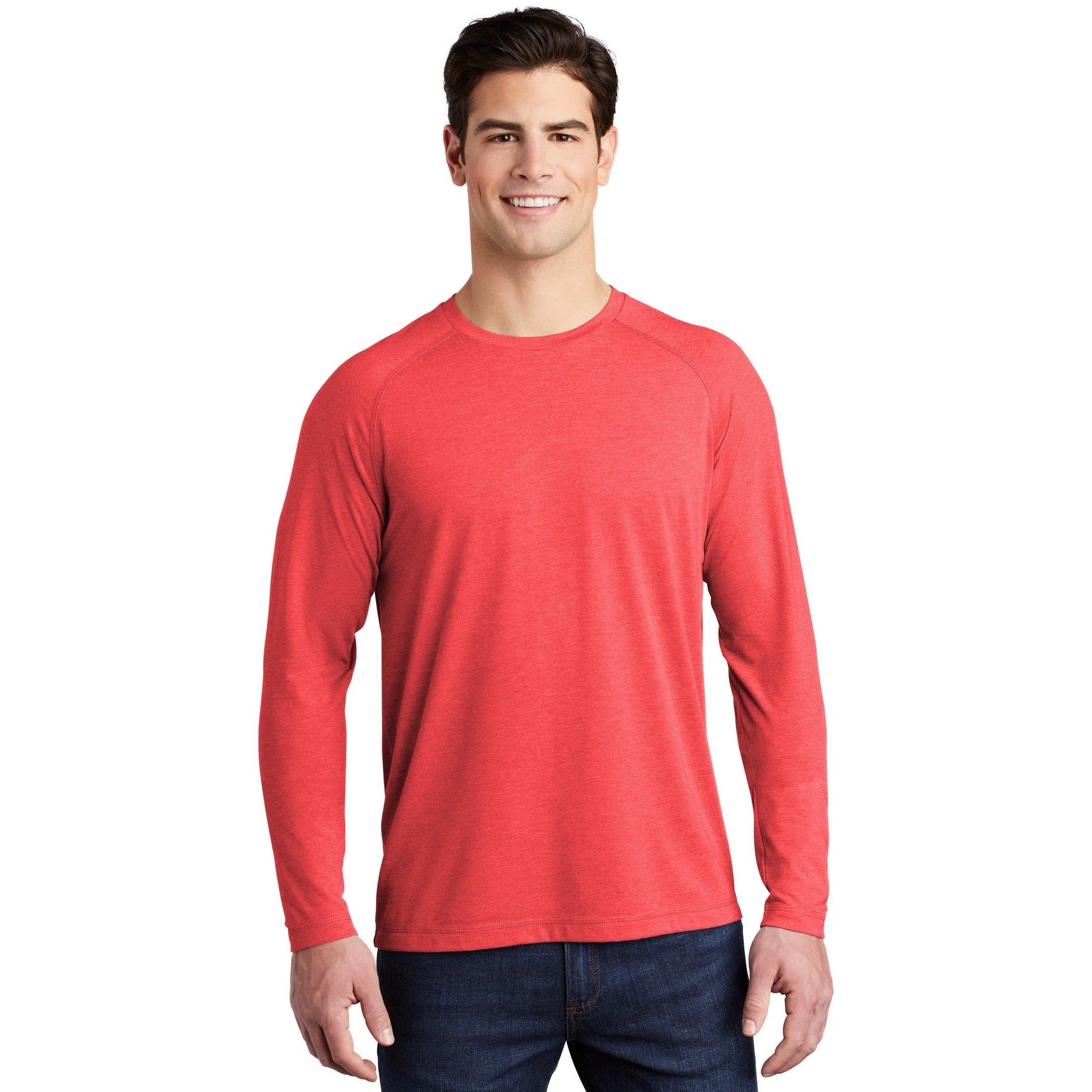 Sport-Tek-Sport-Tek ® PosiCharge ® Long Sleeve Tri-Blend Wicking Raglan Tee ST400LS-MedTech-8