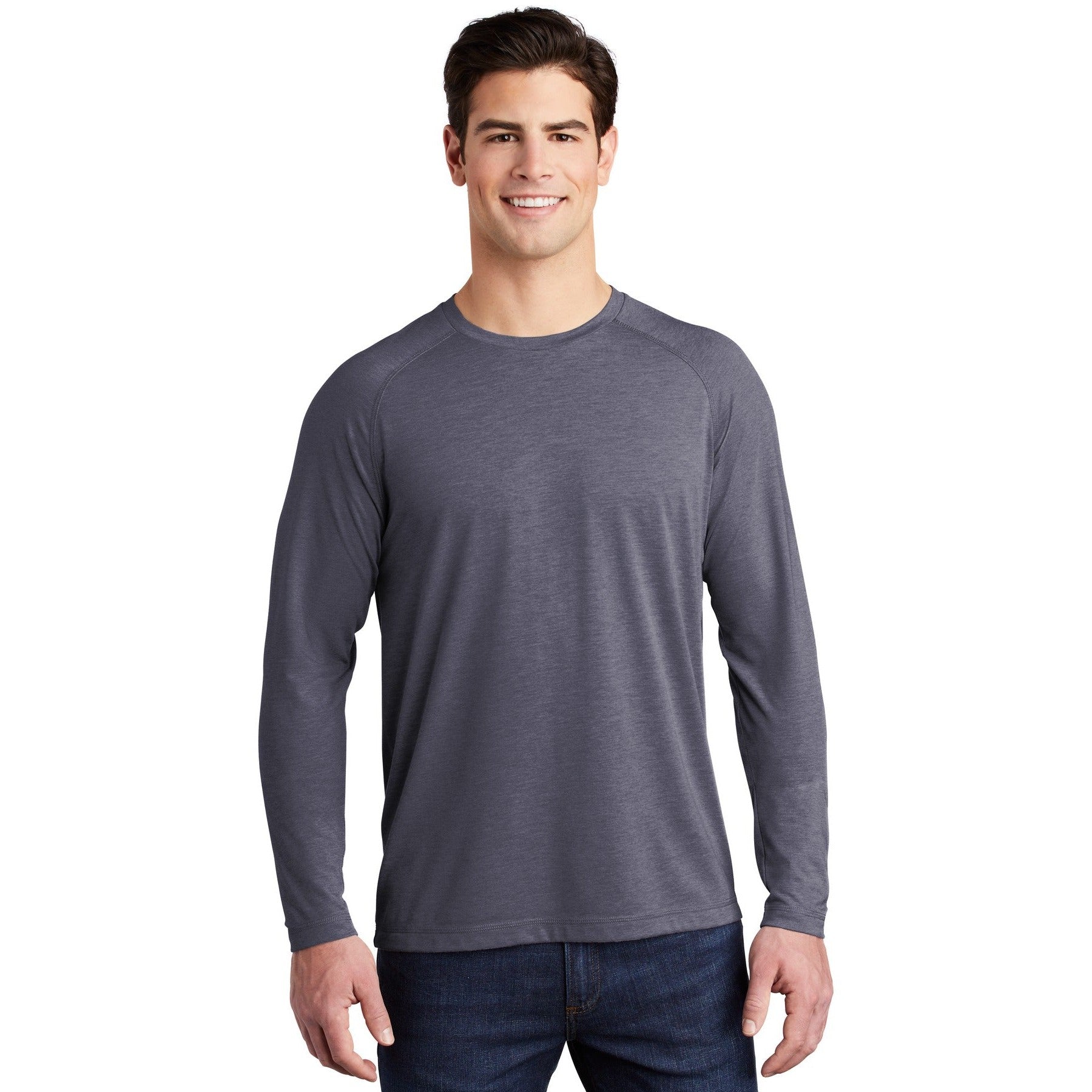 Sport-Tek-Sport-Tek ® PosiCharge ® Long Sleeve Tri-Blend Wicking Raglan Tee ST400LS-MedTech-6