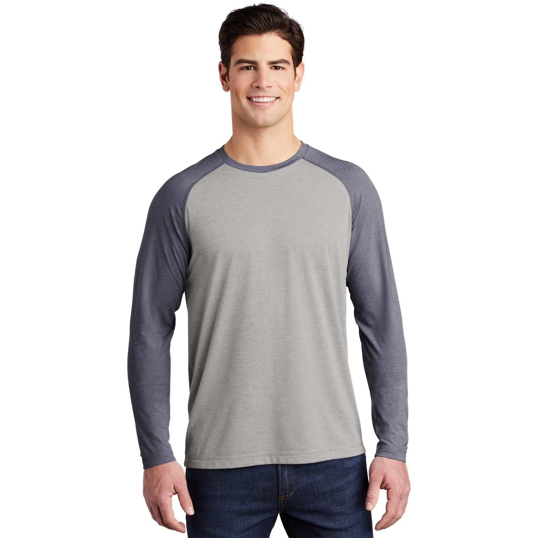 Sport-Tek-Sport-Tek ® PosiCharge ® Long Sleeve Tri-Blend Wicking Raglan Tee ST400LS-MedTech-7