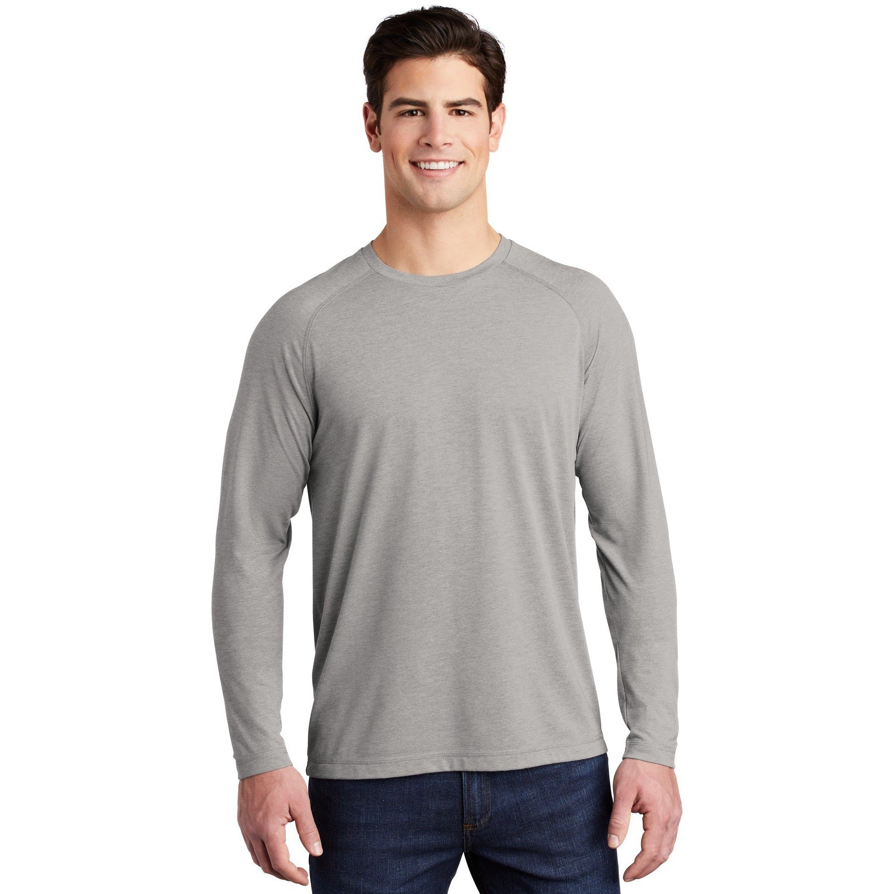 Sport-Tek-Sport-Tek ® PosiCharge ® Long Sleeve Tri-Blend Wicking Raglan Tee ST400LS-MedTech-5