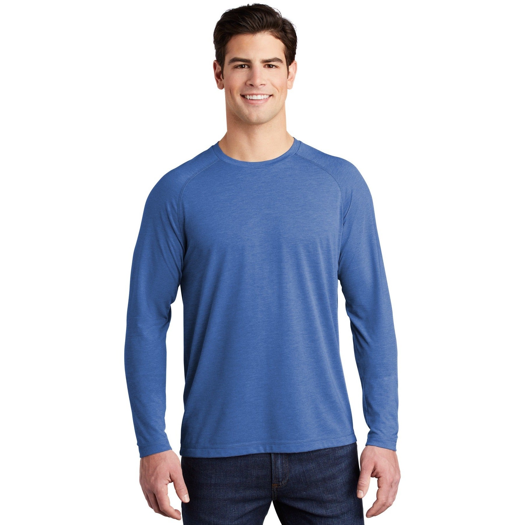 Sport-Tek-Sport-Tek ® PosiCharge ® Long Sleeve Tri-Blend Wicking Raglan Tee ST400LS-MedTech-9