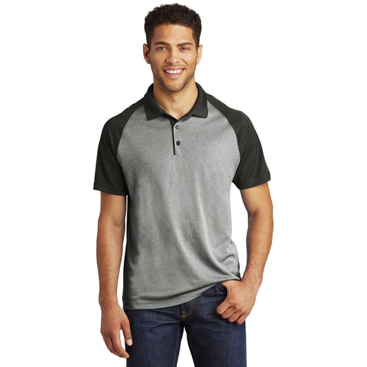 Sport-Tek-Sport-Tek ® PosiCharge ® RacerMesh ® Raglan Heather Block Polo. ST641-MedTech-1