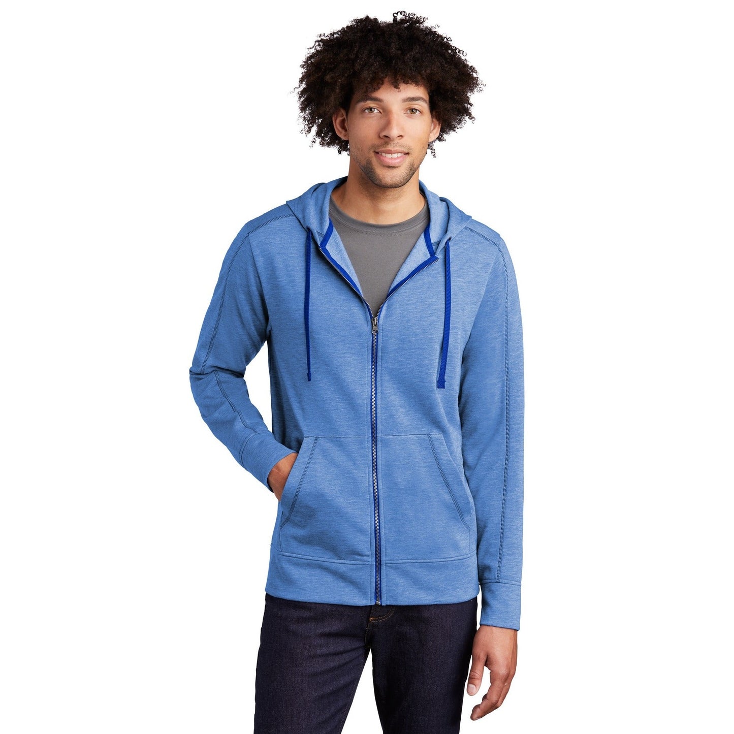 Sport-Tek-Sport-Tek ® PosiCharge ® Tri-Blend Wicking Fleece Full-Zip Hooded Jacket ST293-MedTech-4