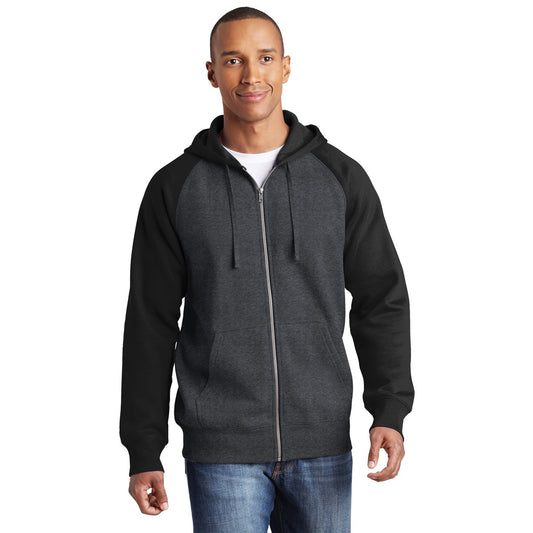 Sport-Tek-Sport-Tek® Raglan Colorblock Full-Zip Hooded Fleece Jacket. ST269-MedTech-1