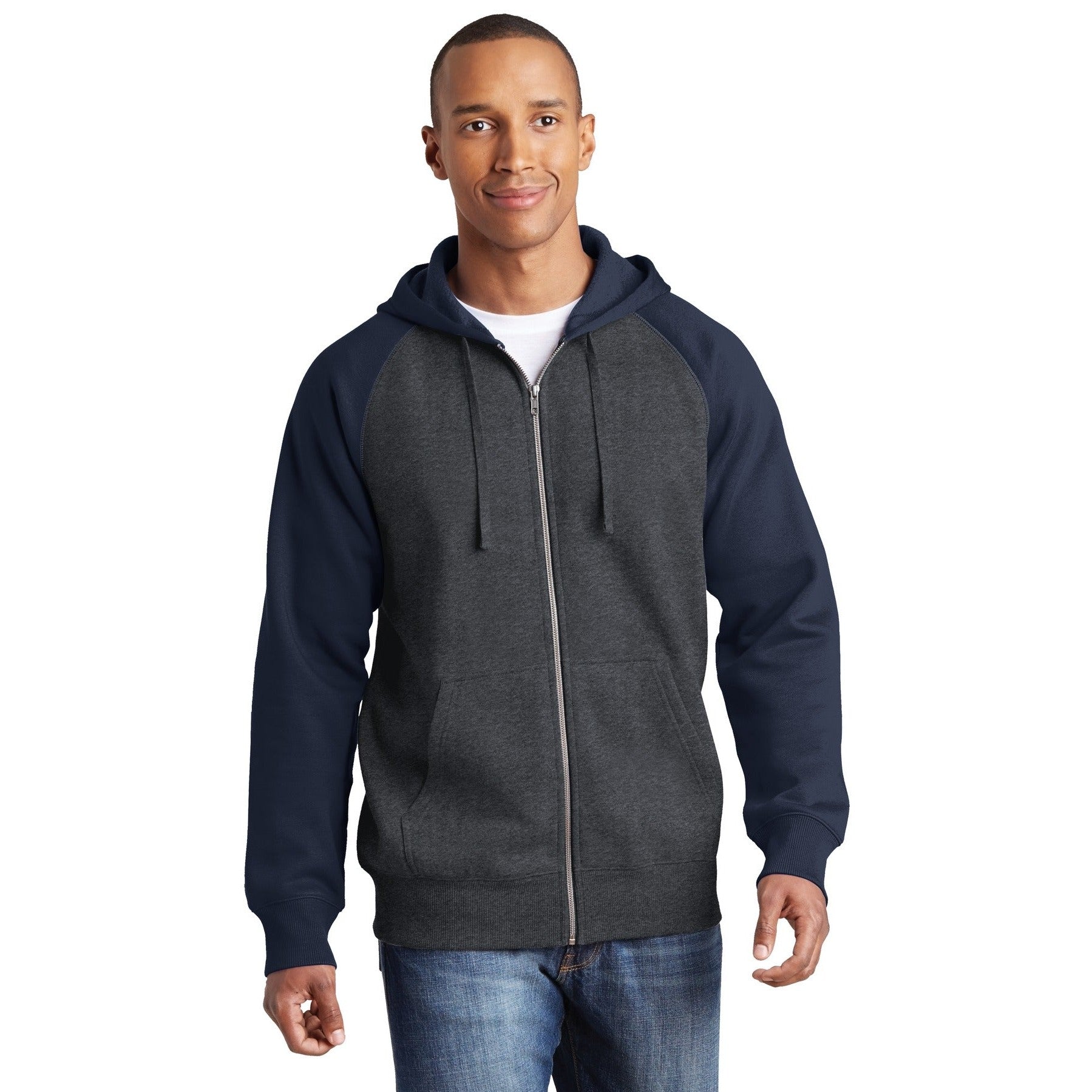 Sport-Tek-Sport-Tek® Raglan Colorblock Full-Zip Hooded Fleece Jacket. ST269-MedTech-2